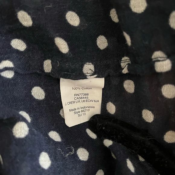 J.CREW Navy And White Polka Dot Short Sleeve Top Size Small | GUC - Picture 6 of 6